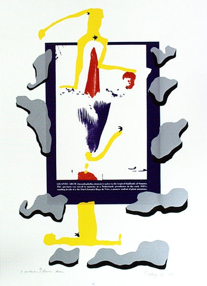 Artist: b'COLEING, Tony' | Title: bA gardener's de flower dream. | Date: 1975 | Technique: b'screenprint, printed in colour, from five stencils'