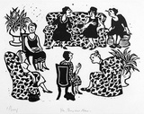 Artist: b'Allen, Joyce.' | Title: b'Yes, they are new.' | Date: 1986 | Technique: b'linocut, printed in black ink, from one block'