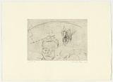 Artist: PARR, Mike | Title: Gun into vanishing point 18 | Date: 1988-89 | Technique: drypoint and foul biting, printed in black ink, from one copper plate