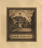 Artist: FEINT, Adrian | Title: Bookplate: Isaac A Isaacs. | Date: (1936) | Technique: etching, printed in brown ink with plate-tone, from one plate | Copyright: Courtesy the Estate of Adrian Feint