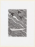 Artist: Wunungamurra, Johnny. | Title: Djets boat | Date: c.2001 | Technique: linocut, printed in black ink, from one block