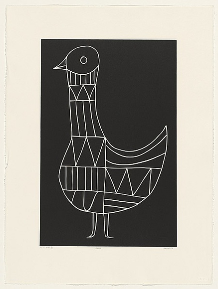 Artist: b'Marshall, John.' | Title: b'Goose' | Date: 1996, February | Technique: b'linocut, printed in black ink, from one block'