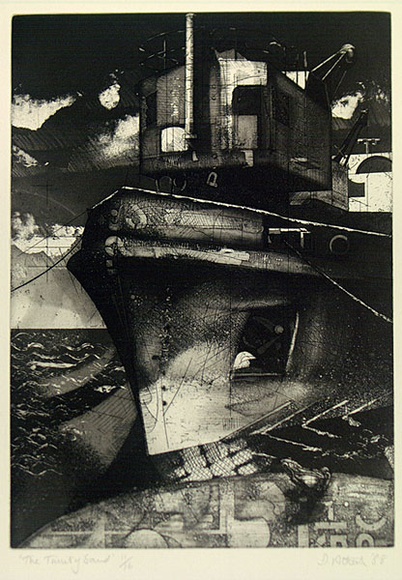 Artist: b'Atherton, David.' | Title: b'The Trinity sand.' | Date: 1988 | Technique: b'etching and aquatint, printed in black ink, from one plate'