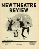 Title: b'New theatre review: December 1945' | Date: November 1945 | Technique: b'linocut, printed in black ink, from one block; letterpress text'