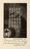 Artist: McGrath, Raymond. | Title: And the sight crosses my fancy, again and again, of the showery haloes of lamps, and soft shadows like birds | Date: 1928 | Technique: wood-engraving, printed in black ink, from one block
