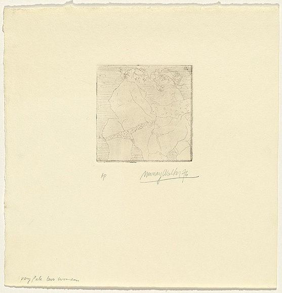 Artist: WALKER, Murray | Title: Very pale, two women | Date: 1976 | Technique: etching, printed in black ink, from one plate