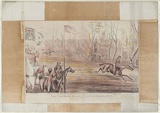 Artist: b'Balcombe, Thomas.' | Title: b'The Five-Dock Grand Steeple-Chase, 1844. No.4.' | Date: 1844 | Technique: b'lithograph, printed in black ink, from one stone; hand-coloured'