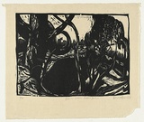 Artist: AMOR, Rick | Title: Black dam Cottles Bridge. | Date: 1987 | Technique: woodcut, printed in black ink, from one block