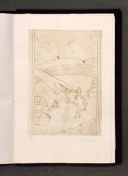 Artist: b'Simon, Bruno.' | Title: b'Tatura dreams II.' | Date: 1941-87 | Technique: b'photo-etching, printed in brown ink with plate-tone, from one zinc plate'
