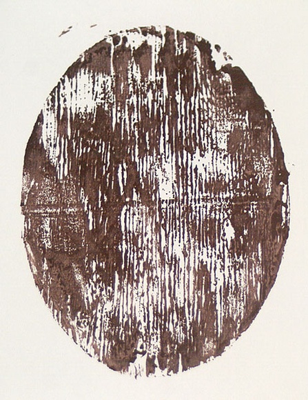 Artist: b'Nixon, John.' | Title: b'not titled' | Date: 1985 | Technique: b'woodcut, printed in red-brown ink, from one block'