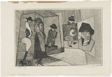 Artist: b'WALKER, Murray' | Title: b'The performers.' | Date: 1967 | Technique: b'etching, printed in black ink, from one plate'