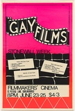 Artist: b'Fieldsend, Jan.' | Title: b'Gay Films Stonewall Week.' | Date: 1981 | Technique: b'screenprint, printed in colour, from two stencils'