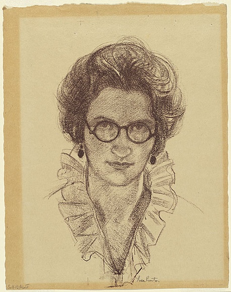 Artist: b'Proctor, Thea.' | Title: b'Self-portrait.' | Date: December 1921 | Technique: b'lithograph, printed in brown ink, from one stone' | Copyright: b'\xc2\xa9 Art Gallery of New South Wales'