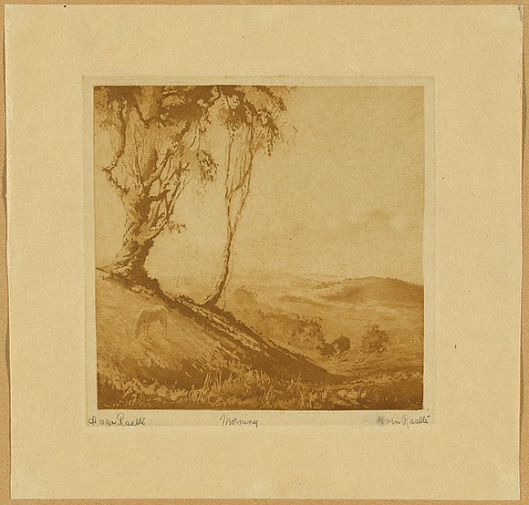 Artist: b'van RAALTE, Henri' | Title: b'Morning' | Date: c.1926 | Technique: b'aquatint printed in brown ink with plate-tone, from one plate'