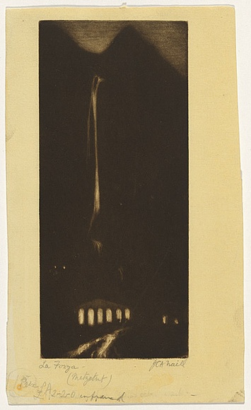 Artist: b'TRAILL, Jessie' | Title: b'La forza [the force]' | Date: 1927 | Technique: b'mezzotint, printed in black ink, from one plate'