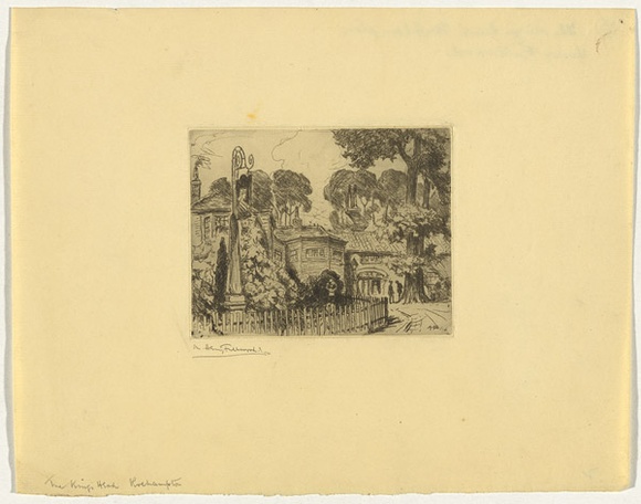Artist: b'FULLWOOD, A.H.' | Title: bThe King's Head, Rockhampton. | Date: 1912 | Technique: b'etching, printed in black ink with plate-tone, from one plate'