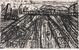 Artist: b'Luccio, Marco.' | Title: b'Spencer Street Station.' | Date: 2003 | Technique: b'drypoint, printed in black ink, from one plate'