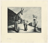 Artist: b'Shead, Garry.' | Title: b'The monument' | Date: 1991-94 | Technique: b'etching and aquatint, printed in blue-black ink, from one plate' | Copyright: b'\xc2\xa9 Garry Shead'