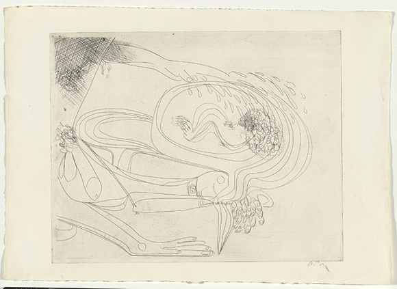 Artist: b'BOYD, Arthur' | Title: b'Potter with wrist watch throwing.' | Date: (1968-69) | Technique: b'etching, printed in black ink, from one plate' | Copyright: b'Reproduced with permission of Bundanon Trust'