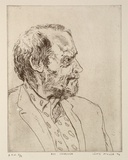 Artist: b'Miller, Lewis.' | Title: b'Roy Churcher' | Date: 1994 | Technique: b'etching, printed in black ink, from one plate' | Copyright: b'\xc2\xa9 Lewis Miller. Licensed by VISCOPY, Australia'