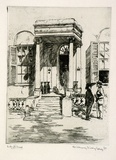 Artist: b'FULLWOOD, A.H.' | Title: b'Old Treasury Building, Sydney.' | Date: 1923 | Technique: b'etching, printed in black ink, from one plate'