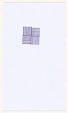 Title: not titled [purple stamp of four squares composed of parallel lines combining to create one square] | Date: 2007 | Technique: hand-stamped postcard