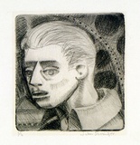 Artist: Stringer, John. | Title: (Head study of youth). | Technique: etching, printed in black ink with plate-tone, from one plate