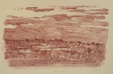 Artist: b'Trenfield, Wells.' | Title: b'Pinnarroo landscape' | Date: 1984 | Technique: b'lithograph, printed in red ink, from one stone'