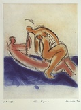 Artist: b'Fransella, Graham.' | Title: b'Two figures' | Date: 1992 | Technique: b'etching, soft-ground, lift-ground, spit-bite and aquatint, printed in colour, from four plates' | Copyright: b'Courtesy of the artist'