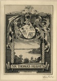 Artist: FEINT, Adrian | Title: Bookplate: Sir Thomas Hughes. | Date: 1924 | Technique: etching, printed in black ink with plate-tone, from one plate | Copyright: Courtesy the Estate of Adrian Feint