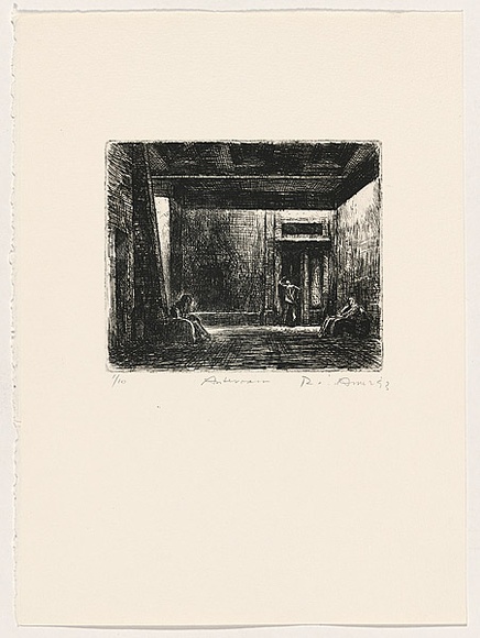 Artist: b'AMOR, Rick' | Title: b'Anteroom.' | Date: 1993 | Technique: b'etching, printed in black ink, from one plate'
