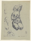 Artist: b'WILLIAMS, Fred' | Title: b'Nude with drawing exercises' | Date: c.1950 | Technique: b'dyeline' | Copyright: b'\xc2\xa9 Fred Williams Estate'
