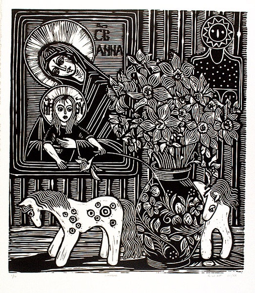 Artist: b'BOT, G.W.' | Title: b'Natasha.' | Date: 1988 | Technique: b'linocut, printed in black ink, from one block' | Copyright: b'\xc2\xa9 G.W. Bot'