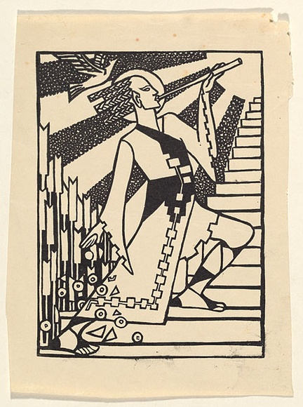 Artist: b'Pate, Klytie.' | Title: b'Limpang Tung' | Date: c.1933 | Technique: b'linocut, printed in black ink, from one block'