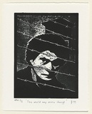 Artist: b'Tytherleigh, David.' | Title: b'The world may never change' | Date: 1999, 6 October | Technique: b'linocut, printed in black ink, from one block'