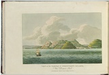Artist: LYCETT, Joseph | Title: View of the South End of Schouten's Island, Van Diemen's Land. | Date: 1825 | Technique: etching and aquatint, printed in black ink, from one copper plate; hand-coloured