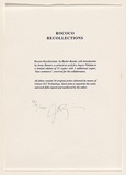 Title: Rococo Recollections [justification page] | Date: 1995 | Technique: electrostatic print