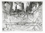 Artist: b'Rooney, Elizabeth.' | Title: b'13th October 1989, a view from Pitt and Park Streets' | Date: 1989-90 | Technique: b'etching and aquatint, printed in black ink with plate-tone, from one  zinc plate'