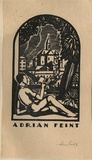 Artist: FEINT, Adrian | Title: Bookplate: Adrian Feint. | Date: (1930) | Technique: wood-engraving, printed in black ink, from one block | Copyright: Courtesy the Estate of Adrian Feint