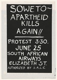 Artist: b'EARTHWORKS POSTER COLLECTIVE' | Title: b'Soweto - apartheid kills again!!' | Date: 1976 | Technique: b'screenprint'