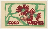 Artist: bO'Connell, Ella. | Title: b'Greeting card: Firewheel flowers' | Date: c.1932 | Technique: b'linocut, printed in colour, from two blocks'