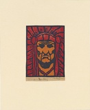 Artist: Bayliss, Clifford. | Title: War Chief | Date: c.1930 | Technique: linocut, printed in colour, from three blocks