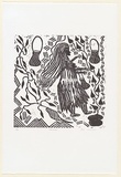 Artist: b'Wilfred, Rex.' | Title: b'Wirrikul-traditional woman' | Date: c.2001 | Technique: b'linocut, printed in black ink, from one block'