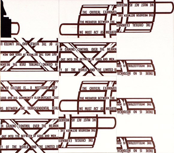 Artist: b'Ramsden, Mel.' | Title: b'Fasces. Part II (mosaic of postcards).' | Date: 1977 | Technique: b'lithograph, printed in black ink, from one stone [or plate]'