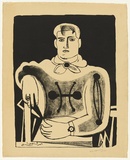 Artist: b'SELLBACH, Udo' | Title: b'(Man in armchair)' | Date: 1954 | Technique: b'lithograph, printed in black ink, from one stone [or plate]'