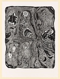 Artist: Gilbert, Kevin. | Title: Lineal legends | Date: 1965 | Technique: linocut, printed in black ink, from one block