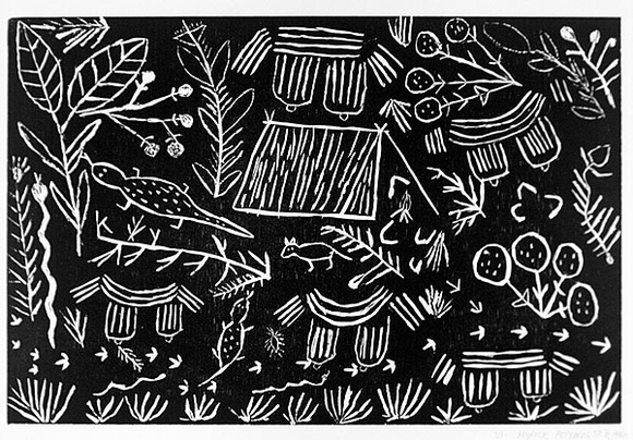 Artist: b'Petyarre, Myrtle.' | Title: b'not titled [No.39]' | Date: 1990 | Technique: b'woodcut, printed in black ink, from one block' | Copyright: b'\xc2\xa9 Myrtle Petyarr.  Licensed by VISCOPY, Australia'