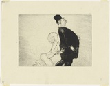 Artist: b'Dyson, Will.' | Title: b'Temptation no.2: Fortunately young woman one has no aesthetic sense!.' | Date: c.1929 | Technique: b'drypoint, printed in black ink, from one plate'