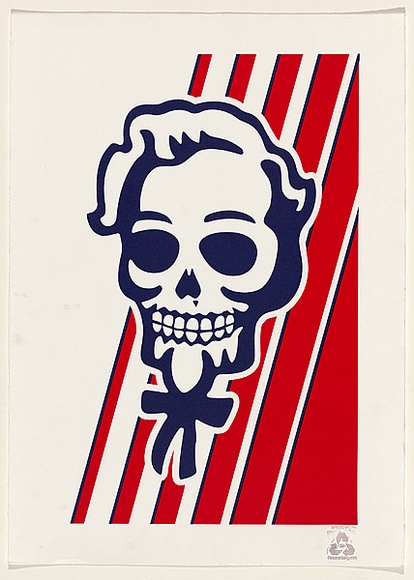 Artist: b'MARCSTA,' | Title: b'FCK.' | Date: 2001 | Technique: b'screenprint, printed in blue and red ink, from two stencils'