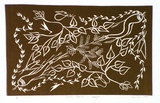 Artist: Marika, Banduk. | Title: Gunguri, Ritjangu and Burpa | Date: 1985 | Technique: linocut, printed in brown ink, from one block